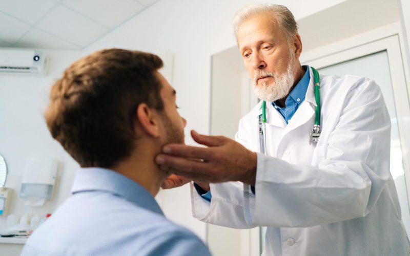 Doctor giving a physical